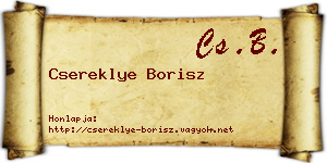 Csereklye Borisz névjegykártya